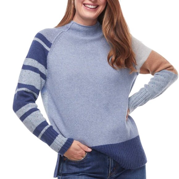 Zaket & Plover Color Block Pullover Sweater, Blue, S - Picture 1 of 9
